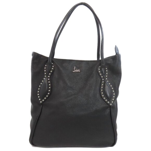 CHRISTIAN LOUBOUTIN Black Leather Tote Bag - Picture 1 of 11